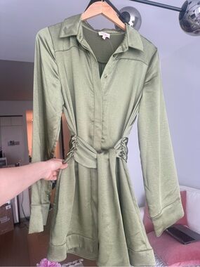 Camila Coelho Olive Green Mini Dress